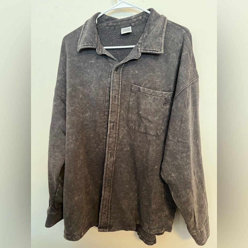 PINK Victoria's Secret Black Lightweight Shirt Jacket